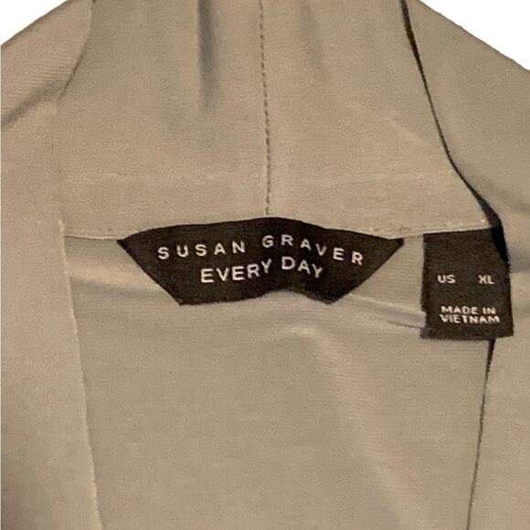 Susan Graver Every Day Duster Vest Topper Sleeveless Liquid Knit Gray Size XL - Picture 4 of 7